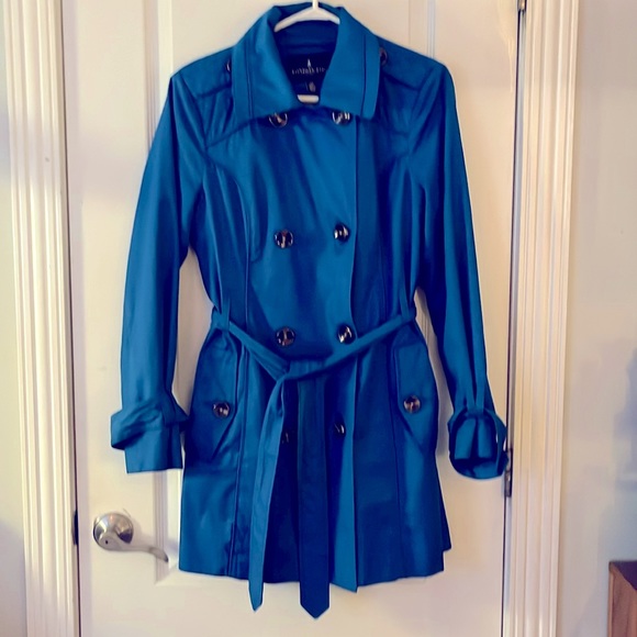 London Fog Bright Blue Trench Coat - Picture 1 of 4